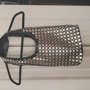 Studded Bucket  Black and Silver Women's Bag